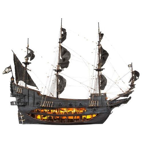 Летучий Голландец (Flying Dutchman), сборная модель парусного корабля OcCre (Испания), с подсветкой и основанием, М.1:50