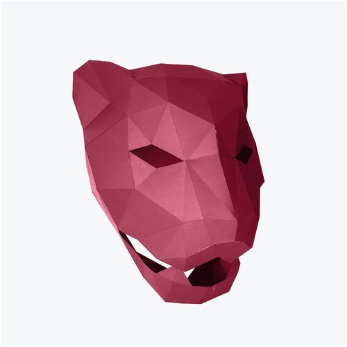 Полигональная фигура «Маска пантеры» розовая