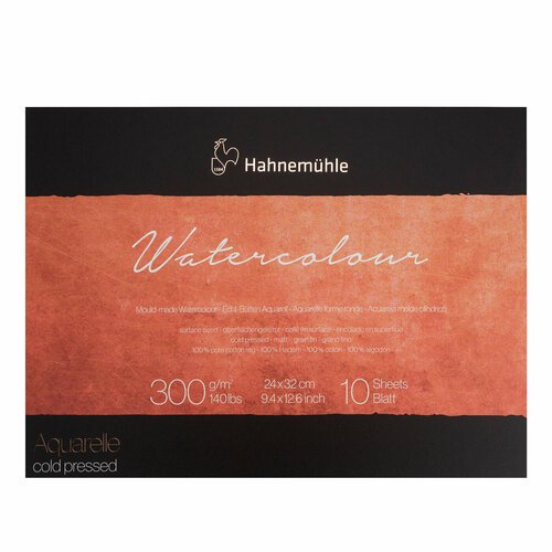 Альбом-склейка Hahnemuhle Watercolour, 24х32см, 10 листов, хлопок 100%, cold pressed
