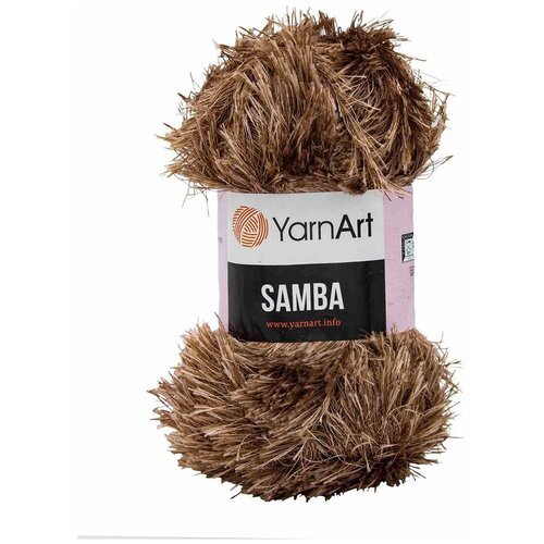 Пряжа YarnArt 'Samba' травка, 100г, 150м (100% полиэстер) (199 коричневый), 5 мотков