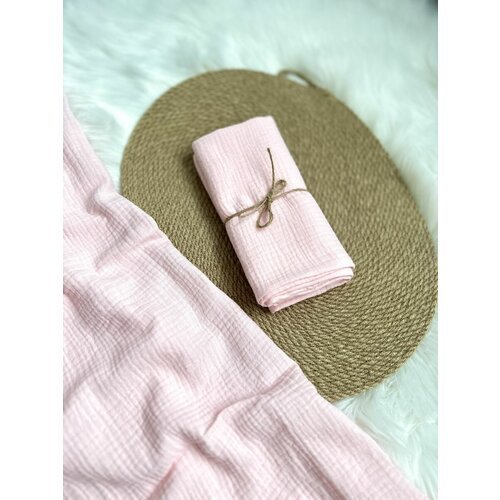 Пелёнка муслиновая для новорожденных жатая 95х65 нежно розовый
