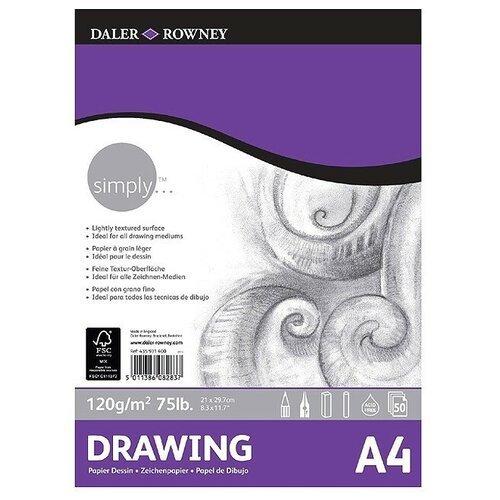Daler Rowney Альбом для рисования Daler Rowney 'Simply',120 г/м2 50 листов А4