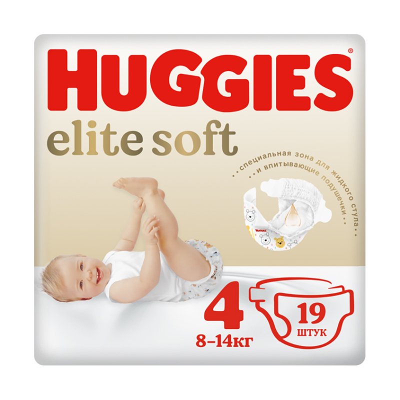 HUGGIES Подгузники HUGGIES ELITE SOFT 8-14 кг 19 шт