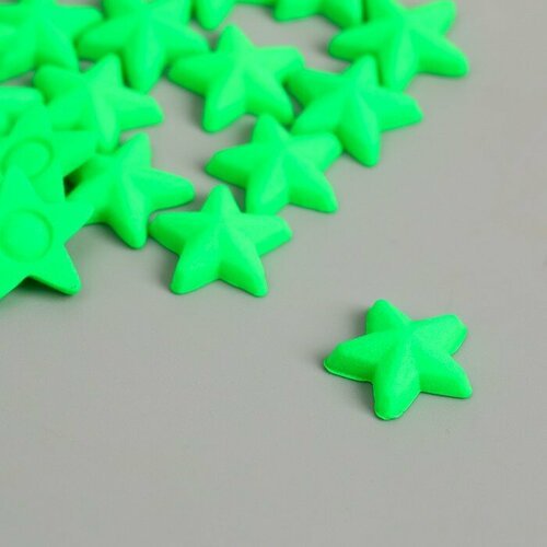 Декор для творчества пластик 'Звёзды' неоновый зелёный набор 50 шт 1,4х1,4 см