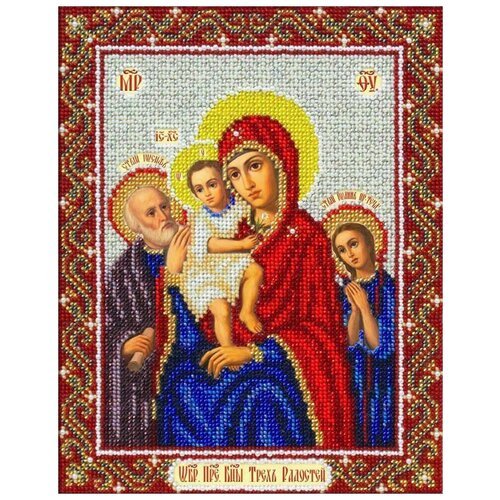 Паутинка Набор для вышивания бисером Пресвятая Богородица Трех радостей (Б-1065), 20 х 20 см