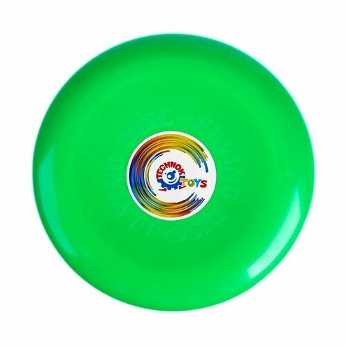 Летающая тарелка, 23 × 23 × 2,7 см, цвет зелёный + мел в подарок (комплект из 7 шт)