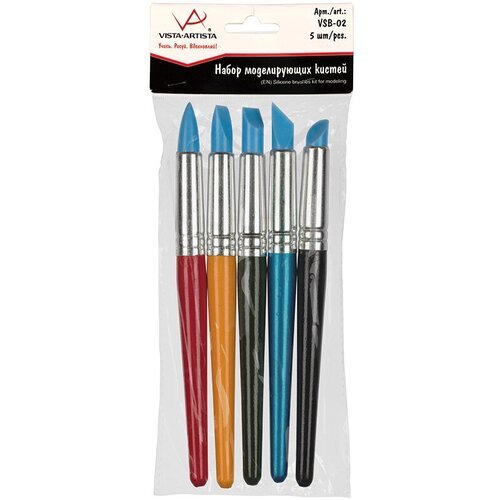 Набор кистей VISTA-ARTISTA набор моделирующих кистей 19 см VSB-02 5 шт. короткая ручка .