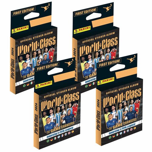 Panini набор из 4-х блистеров FIFA WORLD CLASS картонной упаковке 20 пакетиков 100 наклеек Панини