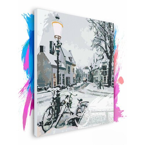Картина по номерам на холсте Зимний Амстердам, 90 х 100 см