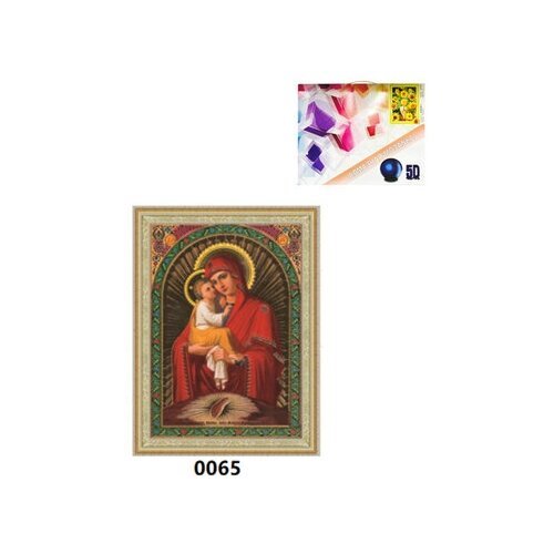 Алмазная мозайка 'Почаевская икона Божией Матери' 30*40см на подрамнике, частичное заполненение