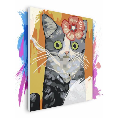 Картина по номерам на холсте Солидная кошка, 50 х 70 см