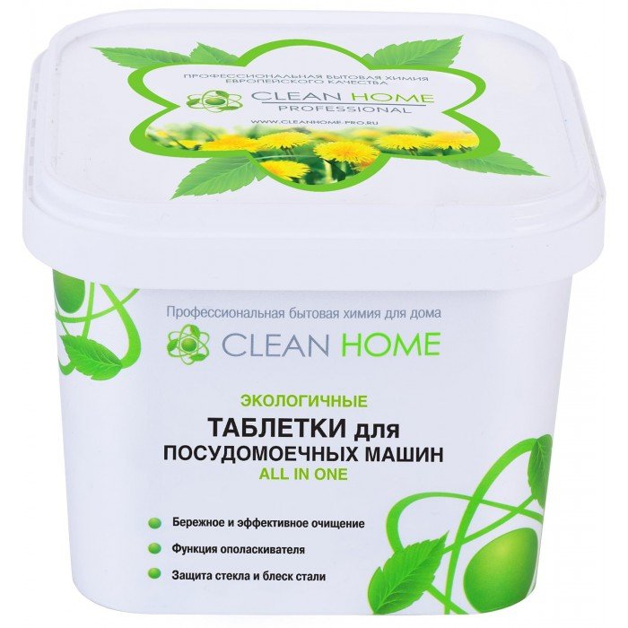Бытовая химия Clean Home Таблетки для посудомоечных машин All-in-one 30 шт.