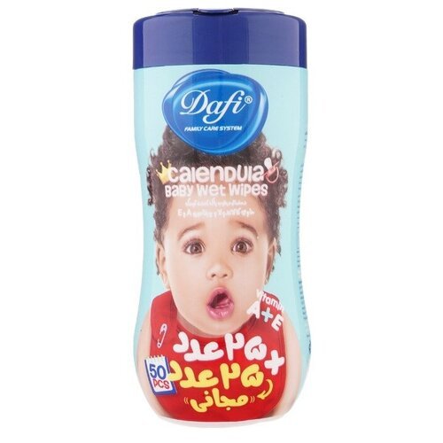 DafI Влажные салфетки Детские с витаминами А и Е, с запахом календулы 50 шт (6 упаковок)