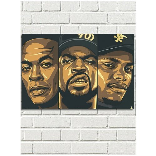 Картина по номерам Музыка Dr Dre Ice Cube Хип Хоп Старая школа - 6320 Г 60x40