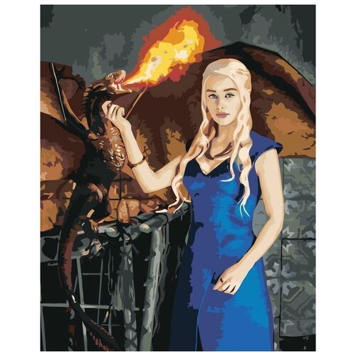 Картина по номерам 'Игра престолов: Дейнерис Таргариен - Мать драконов 3', 40x50 см, Живопись по Номерам