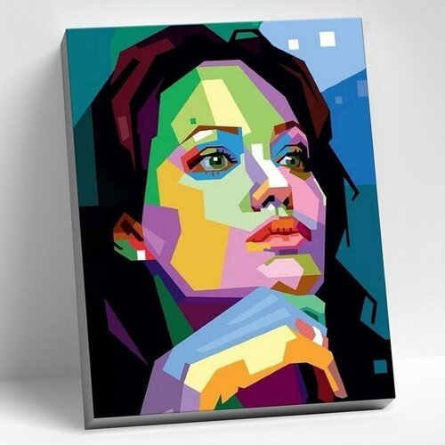 Картина по номерам 40 × 50 см «Анджелина Джоли» 25 цветов