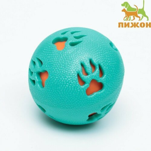 Пижон Мяч двухслойный из TPE-пластика, 7,5 см, бирюзовый