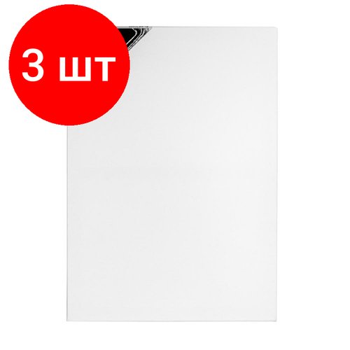 Комплект 3 штук, Холст на подрамнике Малевичъ, хлопок 380 г (50х70 см), 215070