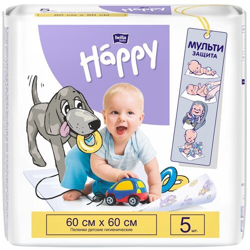 bella baby Happy Одноразовые пелёнки для детей 'bella baby Happy' 60 x 60 см, 30 шт./уп.