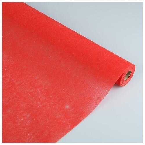 Фетр для упаковок и поделок, однотонный, красный, двусторонний, рулон 1шт, 0,5 x 20 м