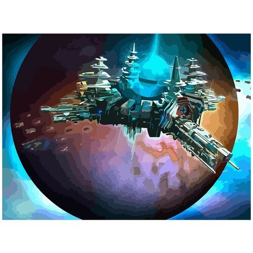 Картина по номерам на холсте настольная игра Звездные империи Star Realms Космос - 6950 Г 30x40
