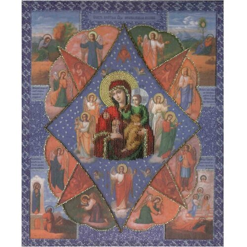Вышивка бисером Икона Божьей Матери Неопалимая Купина 27.4x33.1 см