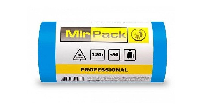 Хозяйственные товары MirPack Мешок для мусора Professional 120 литров 15 мкм 50 шт.