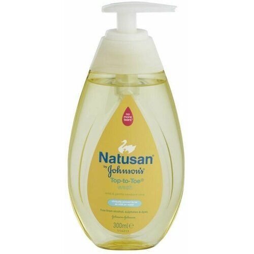 Детское жидкое мыло для мытья головы и тела Natusan by Johnson's Top-to-toe 300 мл (Из Финляндии)