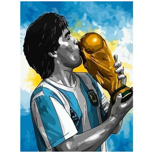 Картина по номерам на холсте Спорт Футбол (Диего Марадонна) - 7879 В 30x40