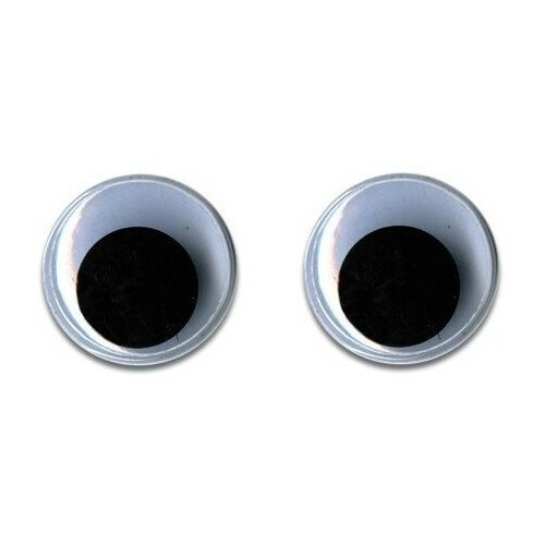 Глаза круглые HobbyBe с бегающими зрачками, d 40 мм, 12 шт, черно-белые (MER-40)