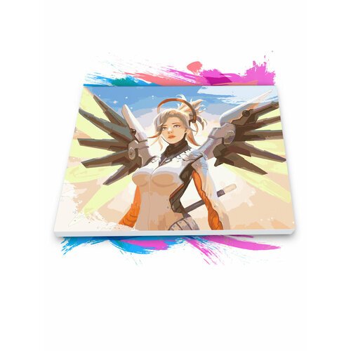 Картина по номерам на холсте Overwatch - Ангел, 90 х 120 см
