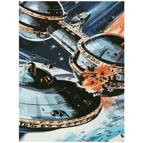 Картина по номерам на холсте настольная игра Звездные империи Star Realms Космос - 6936 В 30x40