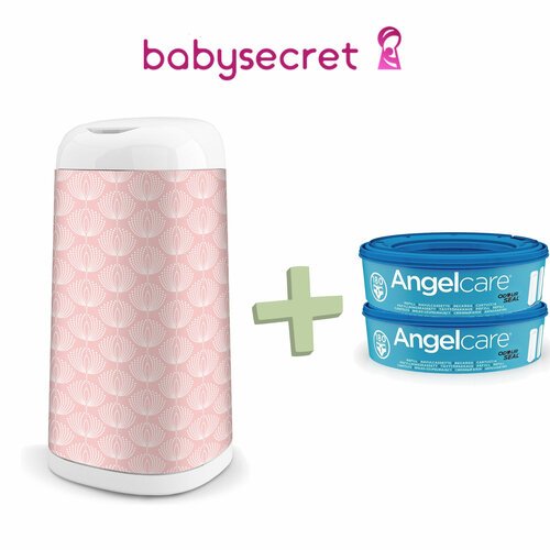 Накопитель подгузников AngelCare Dress up + (Чехол розовый) +2 кассеты