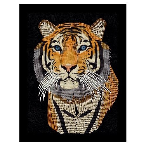 Алмазная мозаика 'Полосатый красавец' на подрамнике, 30x40см, животные/тигр