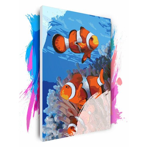 Картина по номерам на холсте Рыба-клоун, 60 х 90 см